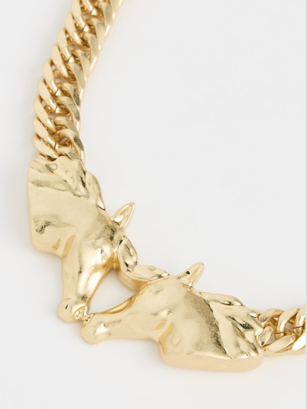 NWT Clare V. Vivier le Cheval Gold Horsehead Chain Necklace $275 originally - Picture 2 of 3